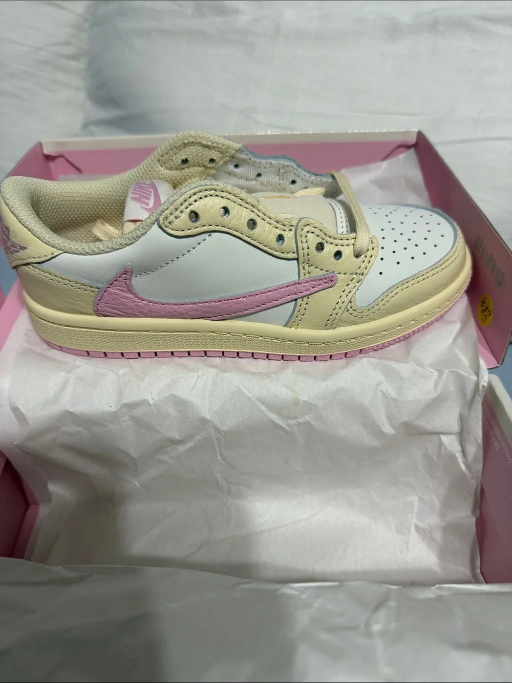Nike Kids Pink and Cream Sneaker Presentation Box with Jumpman Sticker